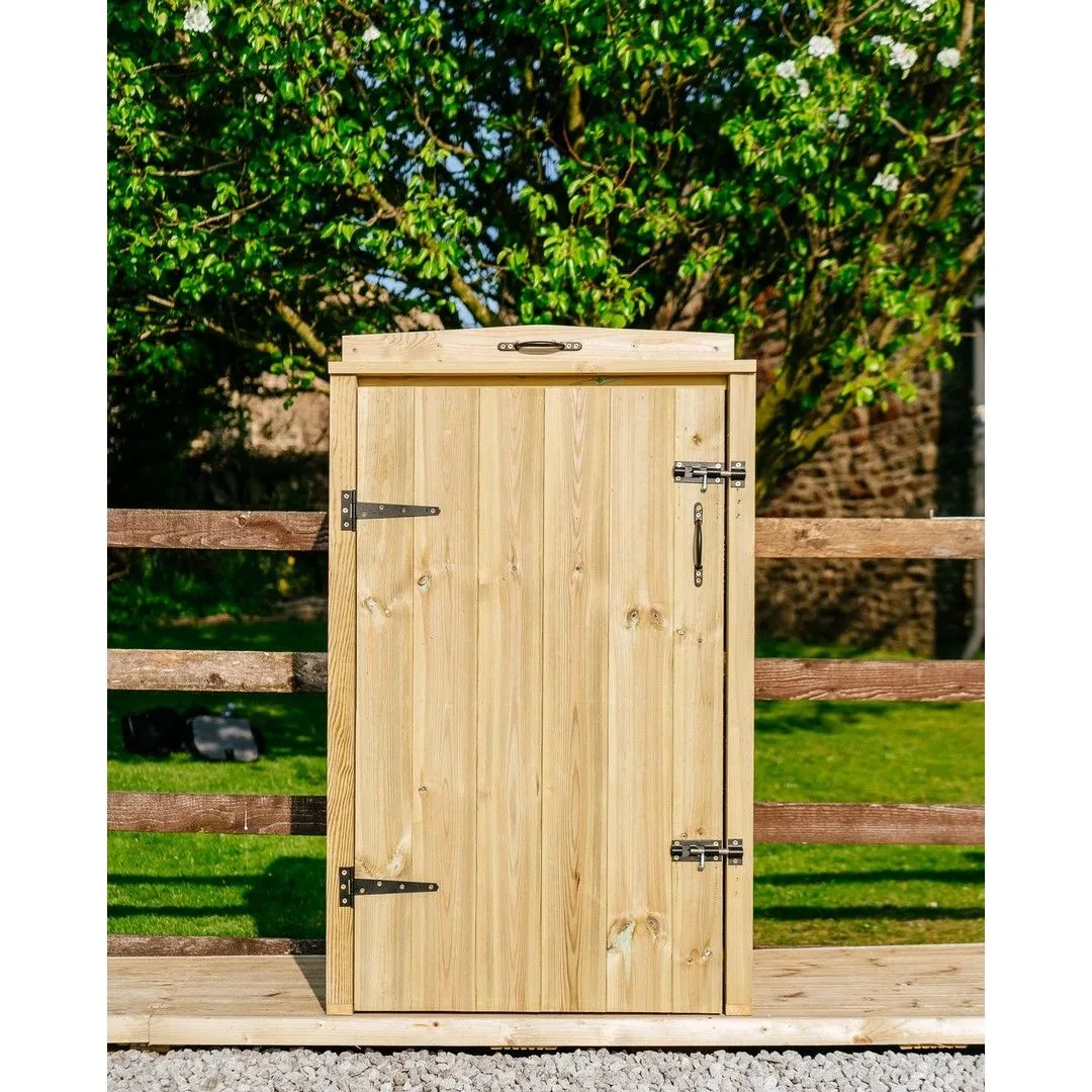 Buttercup Farm Chatburn Single Wheelie Bin Store, Timber - Fits 1 x 360L Wheelie Bins in Brown 2
