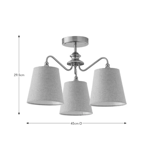 Enid 3 Light Semi Flush Ceiling Light 6