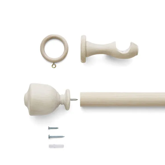 Tulip Urn Wood Curtain Pole 3