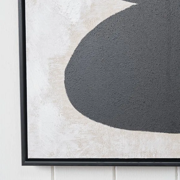 Black & Natural Stone Design Framed Canvas 2