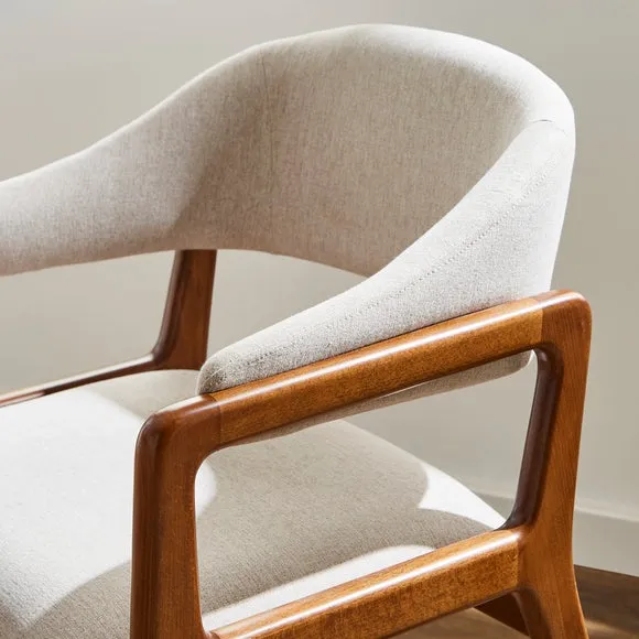 Hugh Dark Stained Dining Chair, Fabric 5