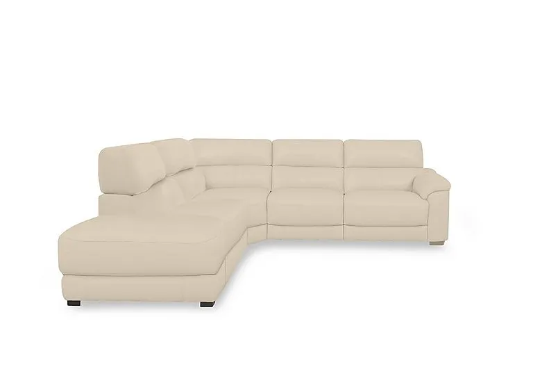 Nova Leather Power Recliner Left Hand Facing Chaise End Sofa with Power Headrests - BV Bisque