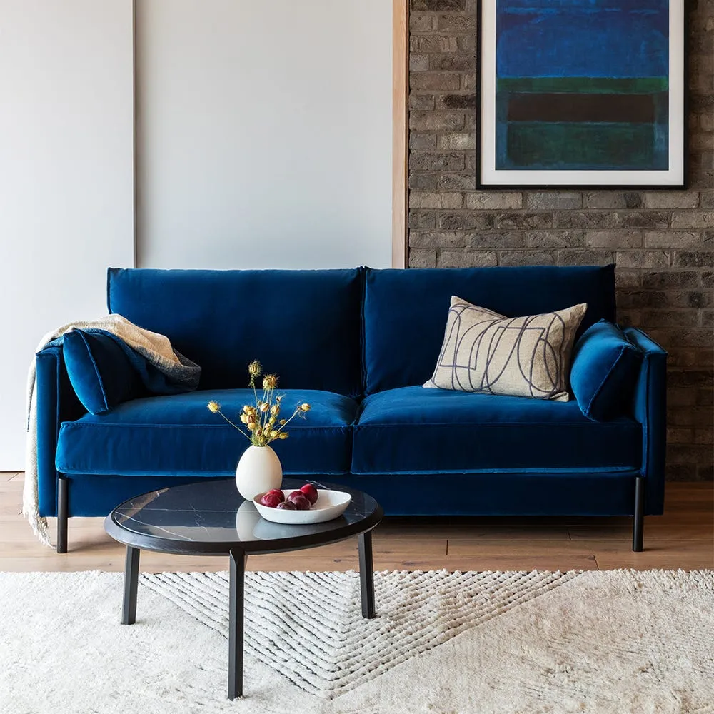 Heal's Tortona 4 Seater Sofa Linen Mix Grenadine Black Feet 3