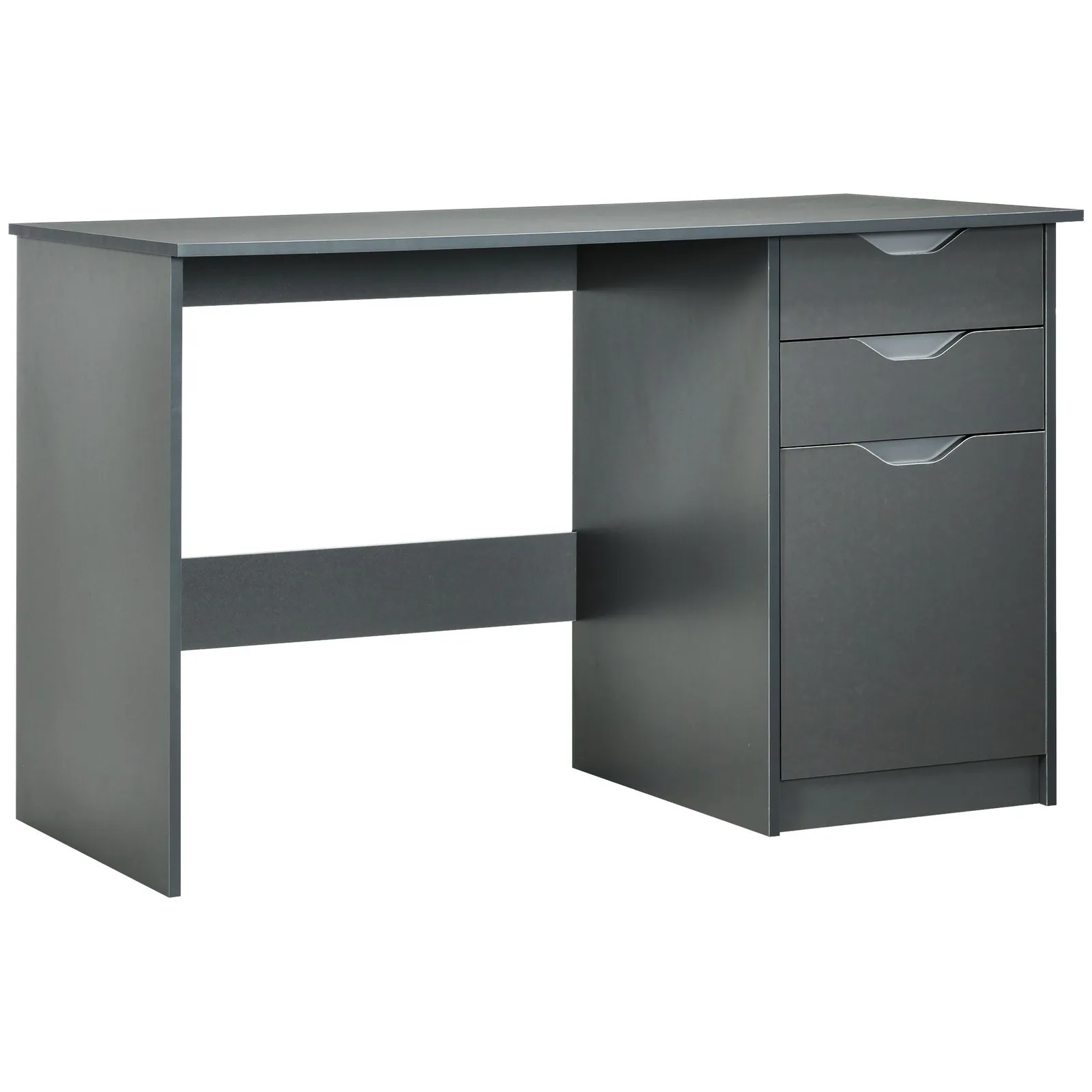 HOMCOM Computer Desk w/ Drawers Modern Writing Workstation for Home Office in Grey 2