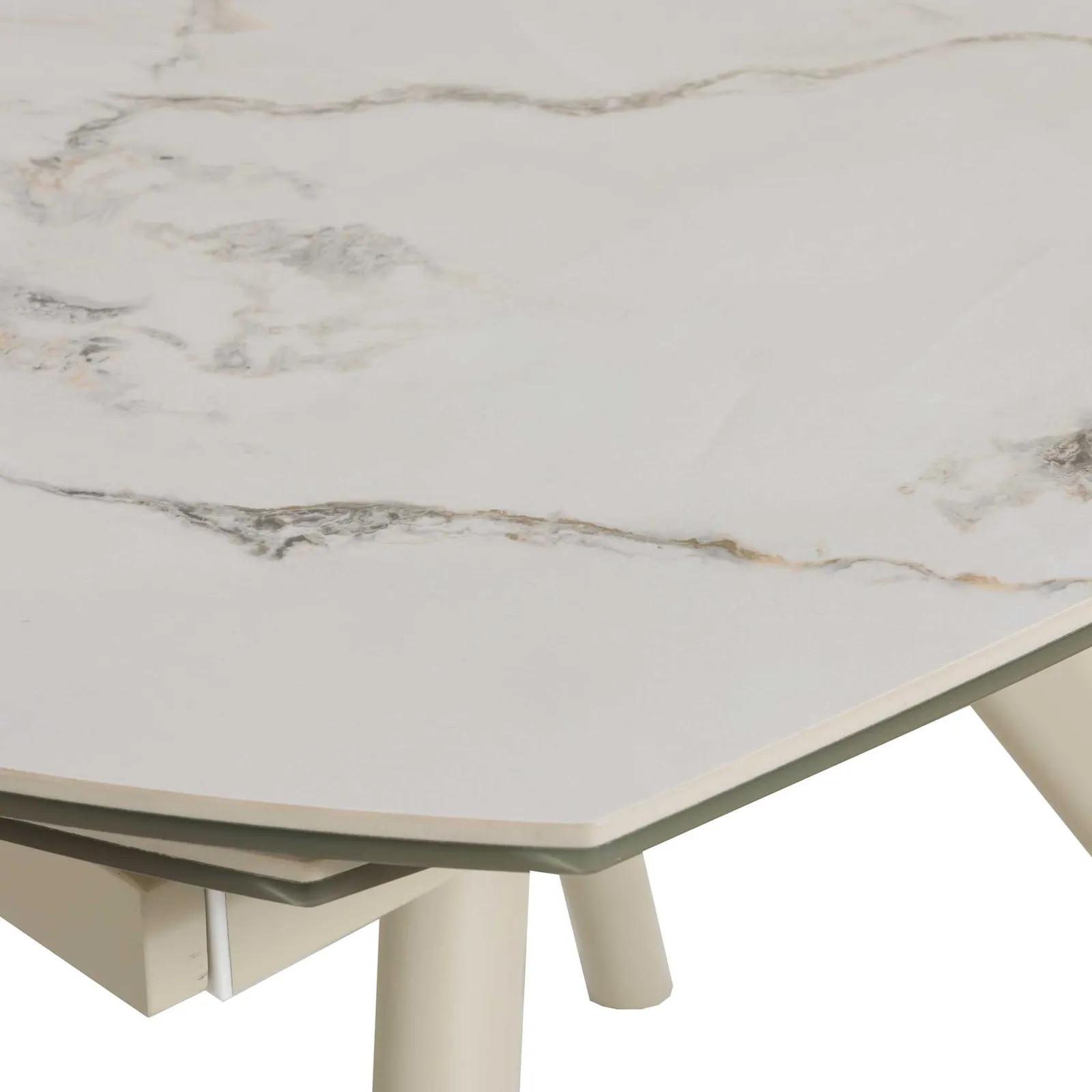 Rovala Dining Table-Middle Rotative 2 Side Exten, White Ceramic | Barker & Stonehouse 5