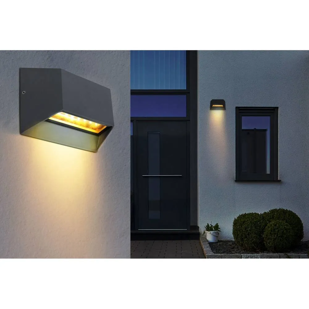 Netlighting Honna Outdoor Up Down Wall Lamp Anthracite IP54 Glass Shade LED 3000K in Grey 6