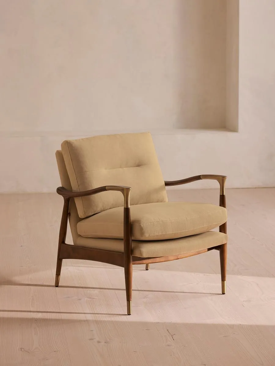 Theodore Armchair, Linen, Wheat