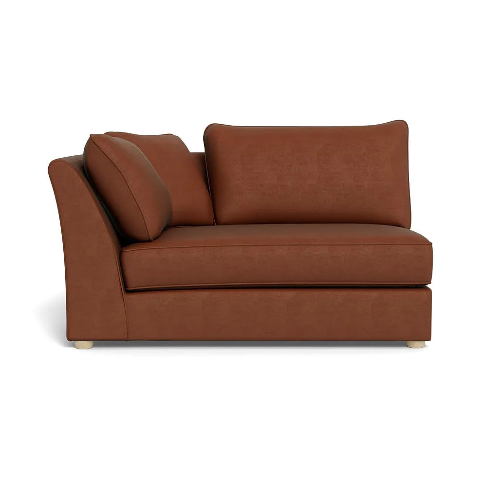 Heal's Tailor Large Unit Left Hand Facing Smart Luxe Velvet Tawny Natural Feet 1