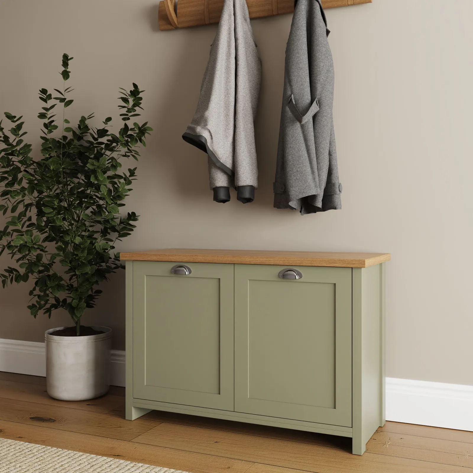 GFW Lancaster Shoe Storage in Green 2