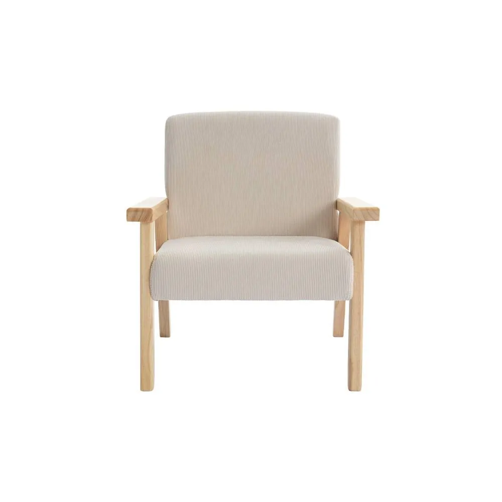 sweeek Children's scandi-style armchair, corduroy & rubberwood in Cream 4