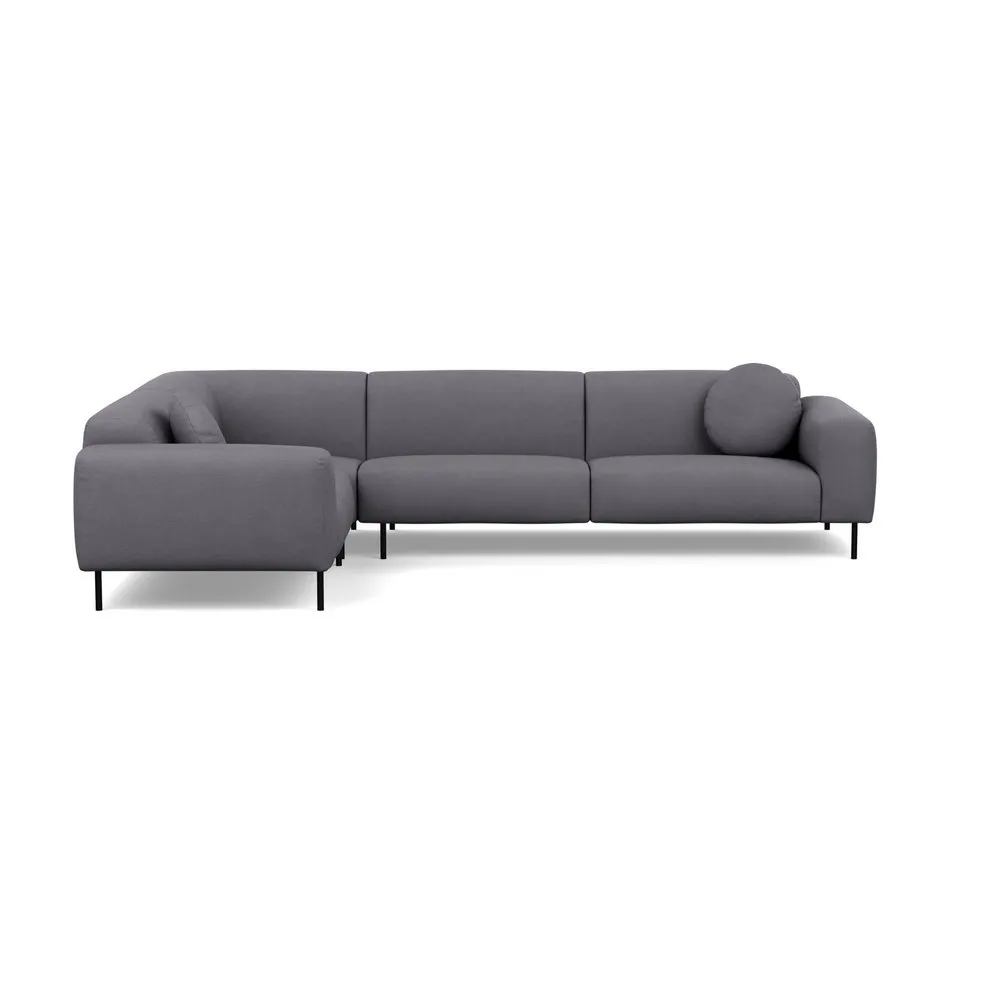 Heal's Luna Medium Left Hand Facing Corner Sofa Tundra Texture Pewter Black