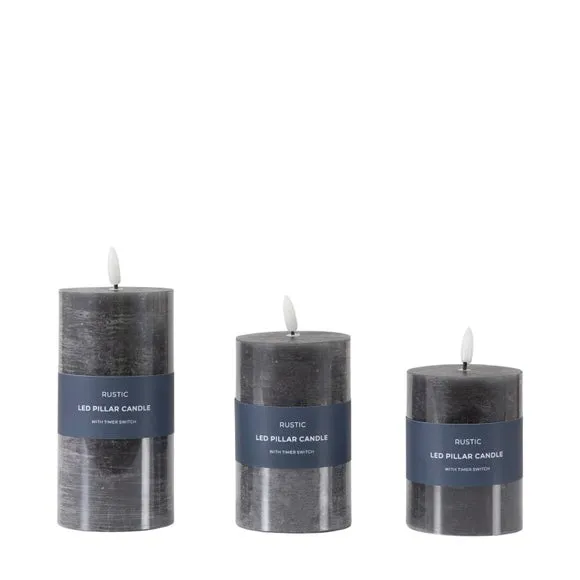 Cedar & Sage Set of 3 Rustic Slate LED Candles