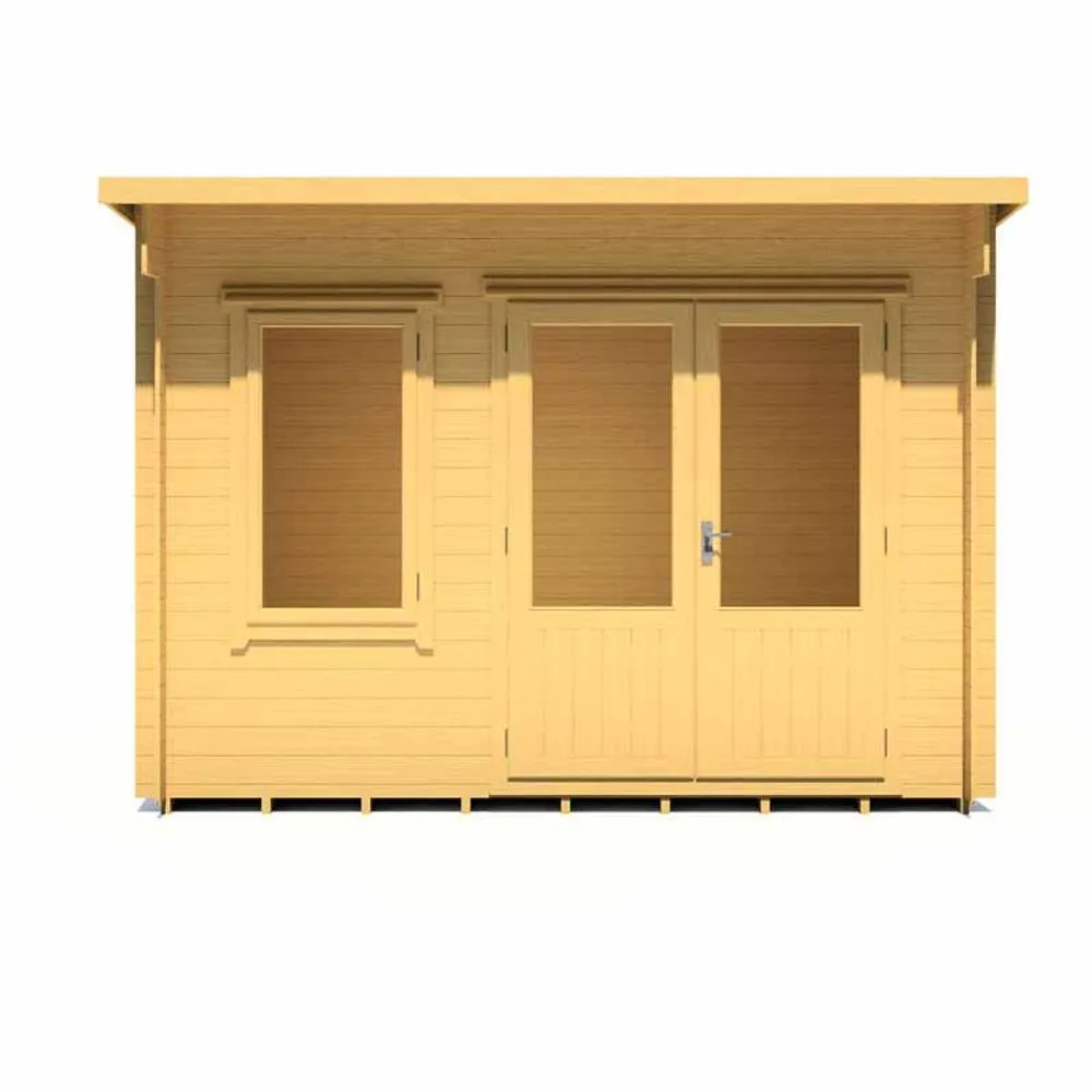 Shires Edgefield 11 x 8 Feet Log Cabin in 19 mm Logs - L329 x W239 x H239 cm in Light Brown