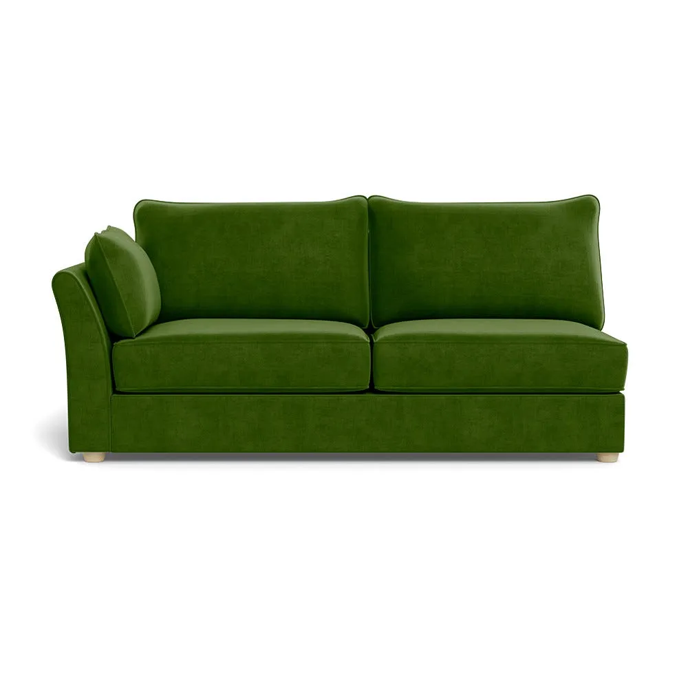 Heal's Tailor Large Left Hand Facing Corner Unit Smart Luxe Velvet Grass Natural Feet 1