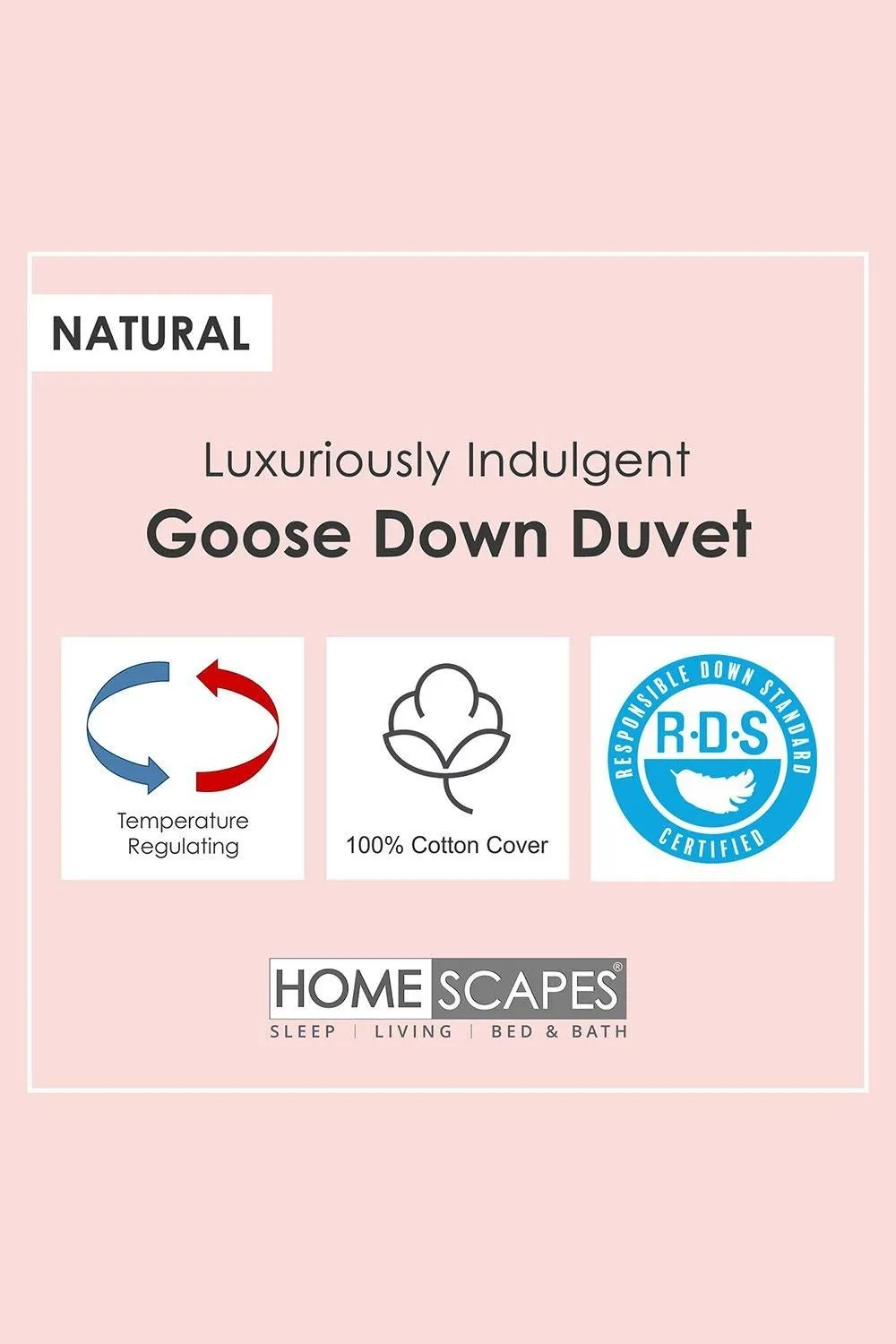 Homescapes Premium White Goose Down 13.5 Tog All Seasons Duvet 2