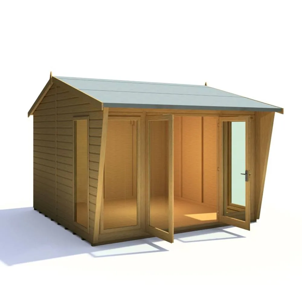 Shires Burghclere 10 x 10 Feet Summerhouse - L358.6 x W320.8 x H250 cm in Light Brown 3