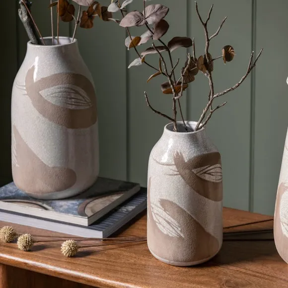 Colly Reactive Striped White Stoneware Vase 2