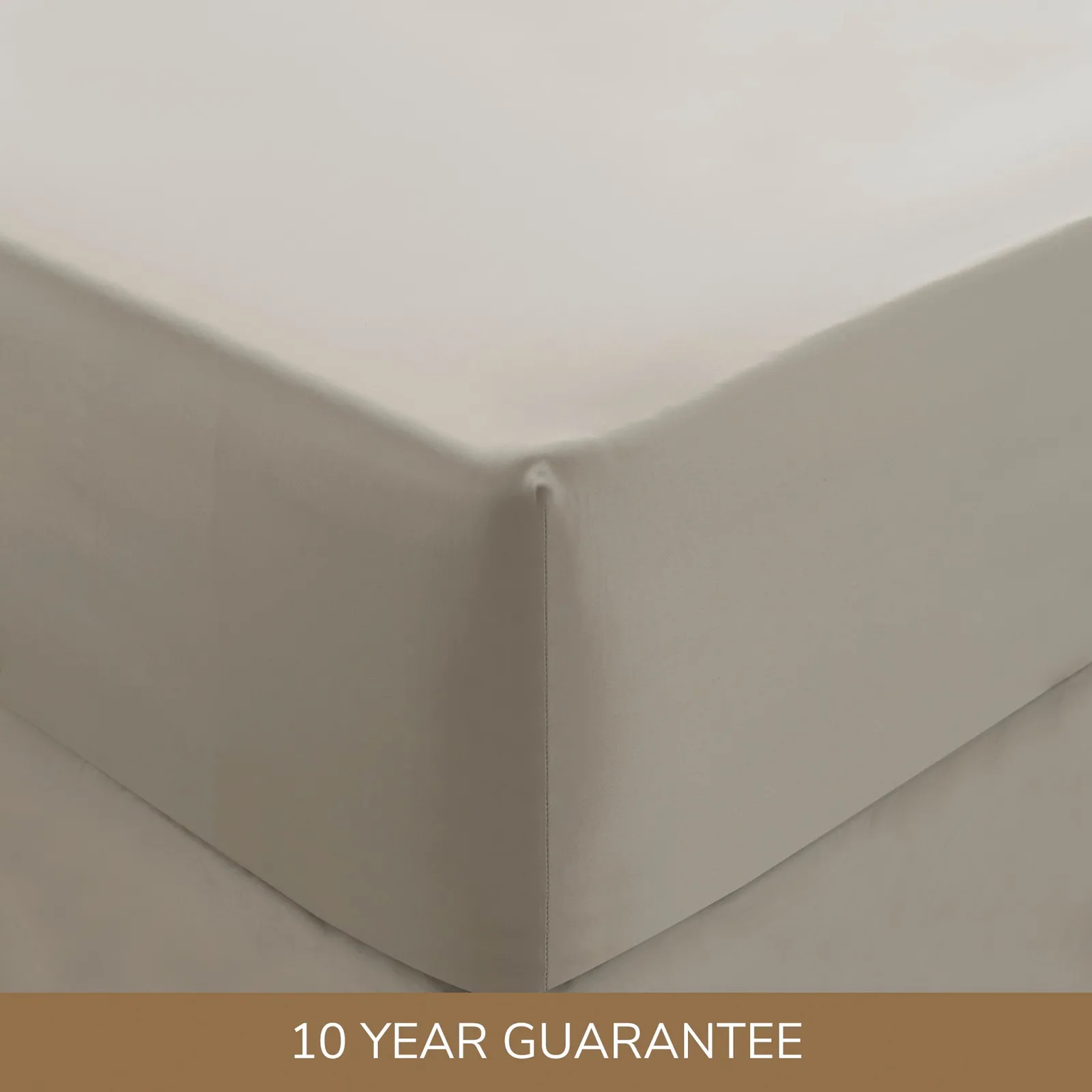 Dorma 300 Thread Count 100% Cotton Sateen Plain Fitted Sheet Cream
