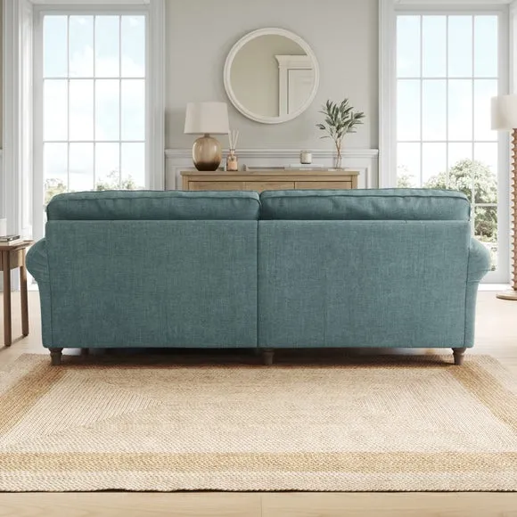 Flori Tonal Plush Chenille Corner Chaise Sofa 3