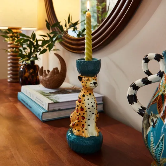 Leopard Candlestick Holder