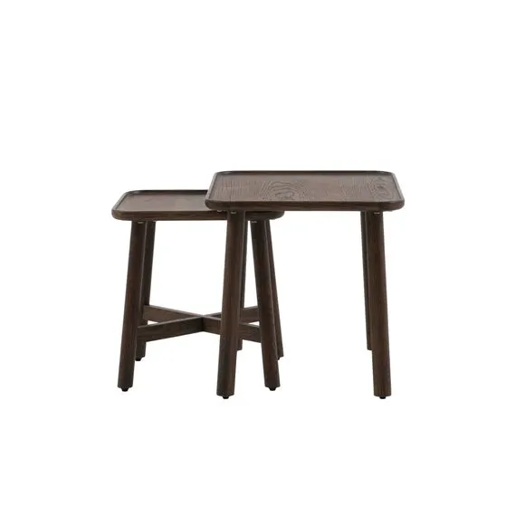 Kalia Nest of Side Tables, Oak Effect 6
