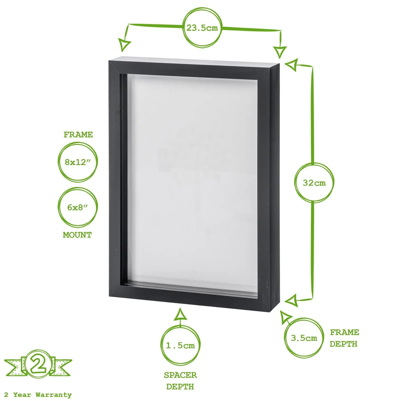 Nicola Spring 3D Shadow Box Frames with A5 Mount - A4 (8" x 12") - Grey Mount - Pack of 5 5