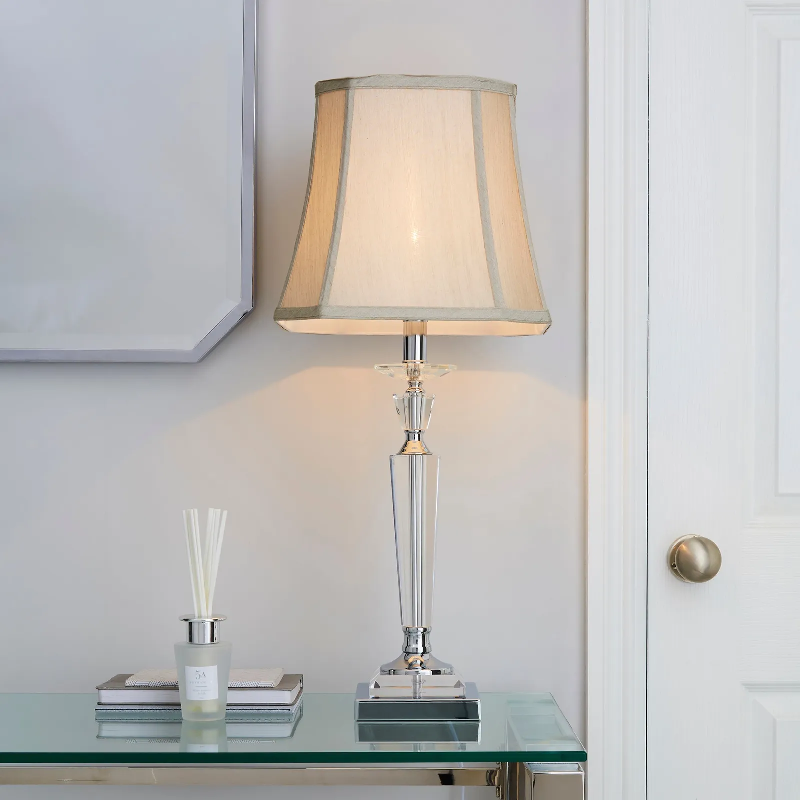Windsor Clear Table Lamp Silver