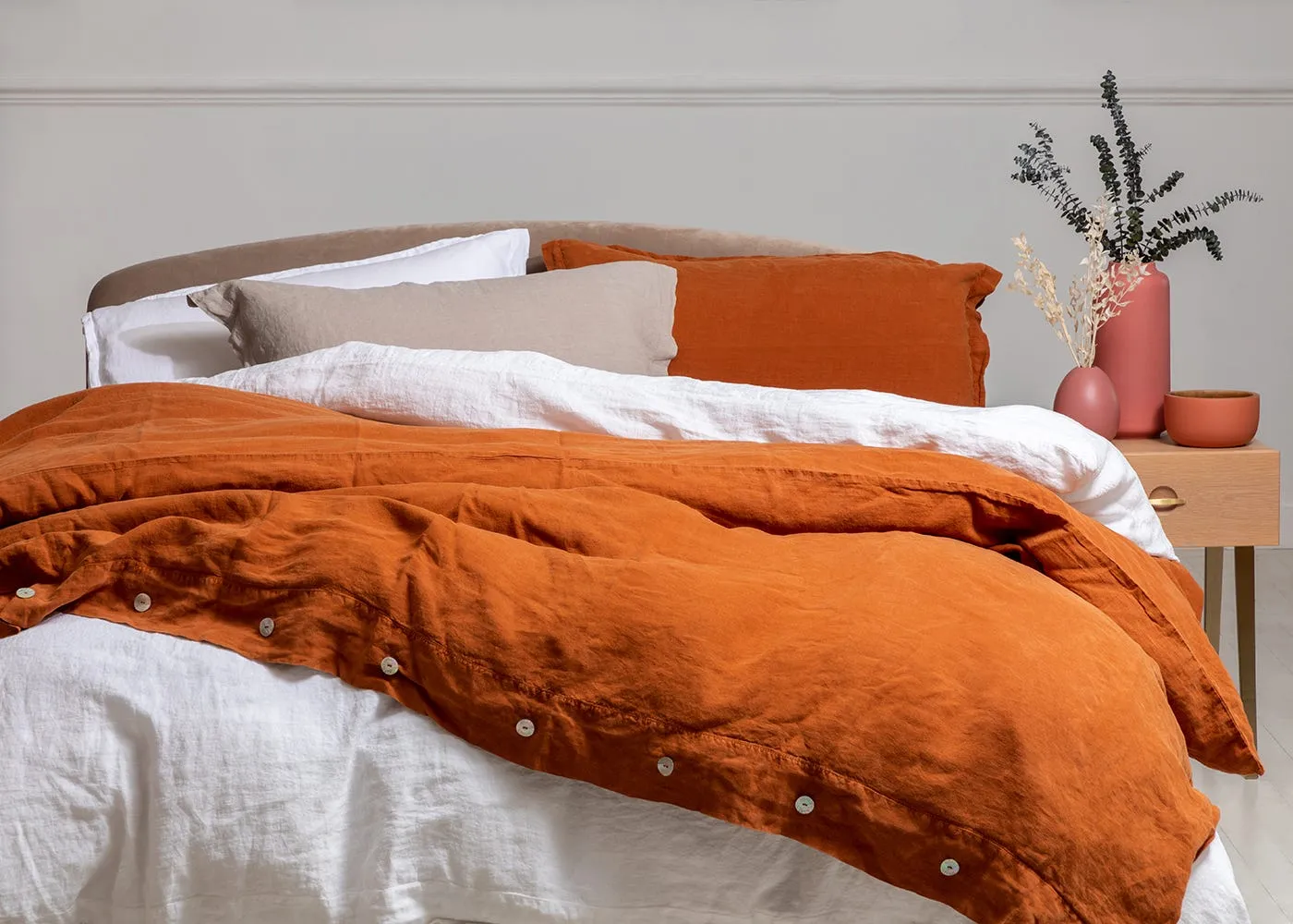 Heal's Washed Linen White Oxford Pillowcase 3