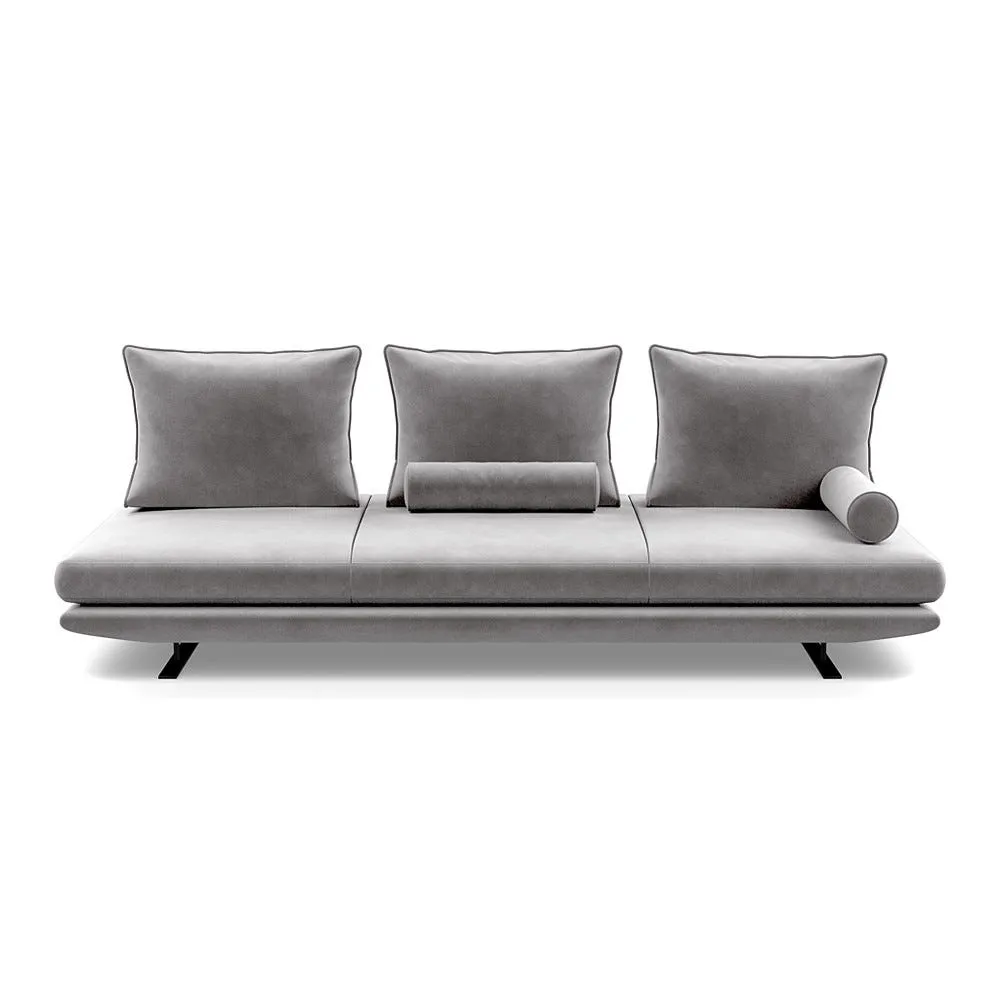 Ligne Roset Prado Large Settee Alcantara Pearl Grey