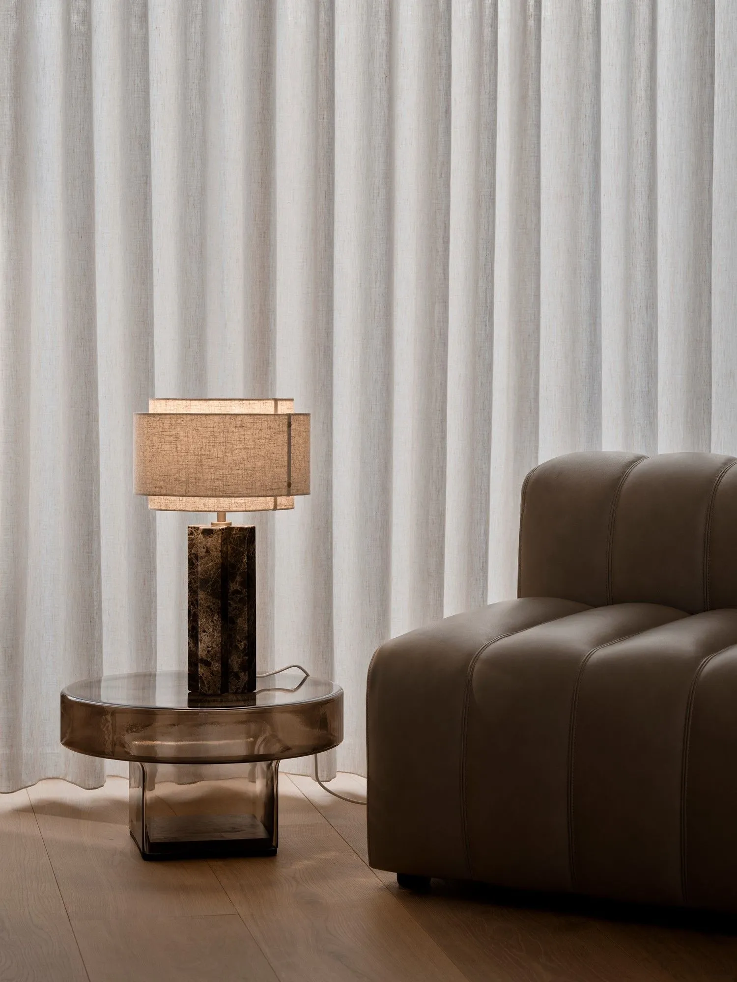 Nordlux Takai Table Lamp Beige Marble E27 Switch 6
