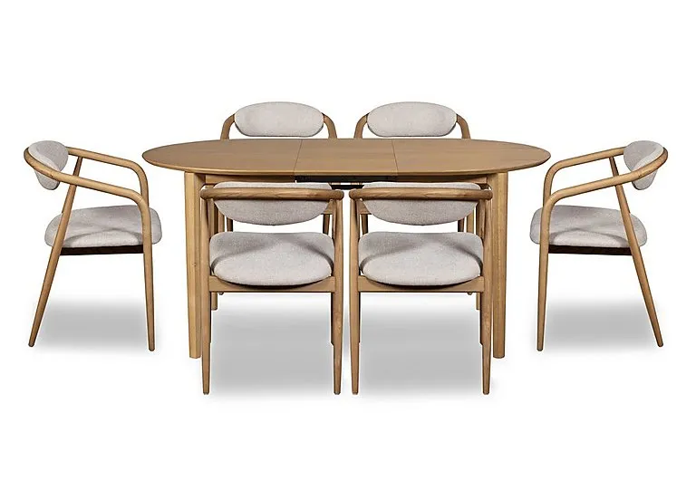 Winchester Oval Extending Dining Table with 6 Dining Arm Chairs