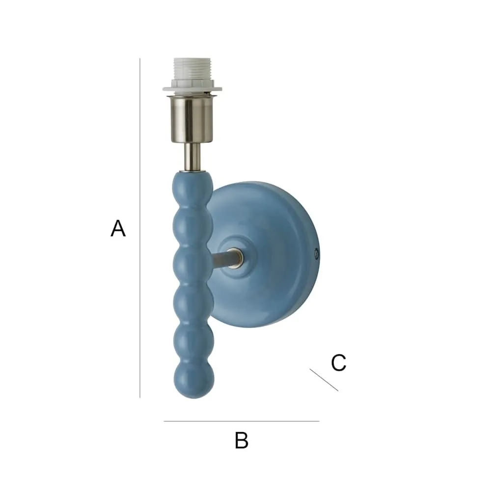 ValueLights Bobbins Pastel Bobble Style Wall Light Base in Pale Blue 6