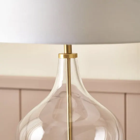 Pacific Lifestyle Rowen Clear Bottle Shaped Glass and Metal Table Lamp 6