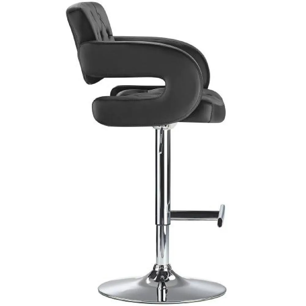 netfurniture Nairn Height Adjustable Bar Stool with Black Padded Swivel Seat 4