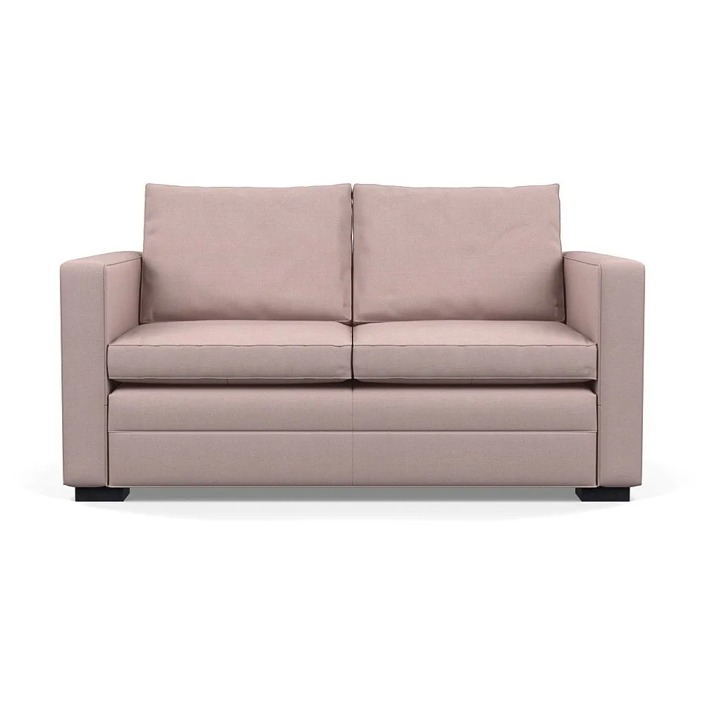Heal's Palermo 2 Seater Sofa Siena Cotton Dusky Pink Black Feet 1