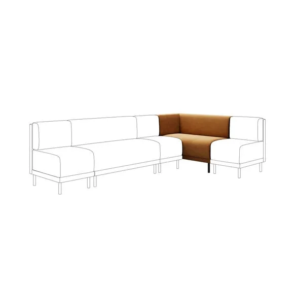Mae Corner Dining Bench, Matte Plush Velvet 1