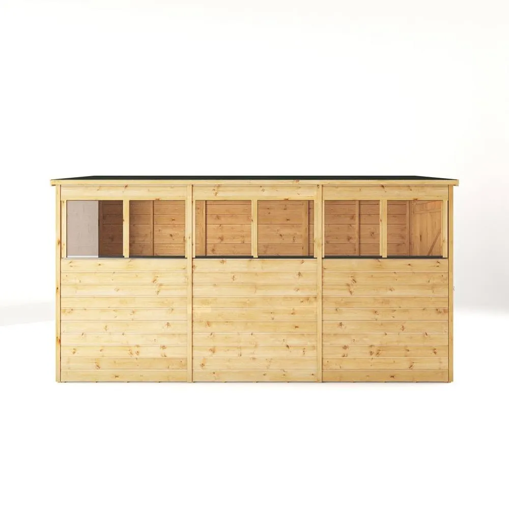Mercia 12 x 4 Feet Modular Shiplap Pent - Wood - L370 x W127.9 x H203.3 cm in Light Brown 4