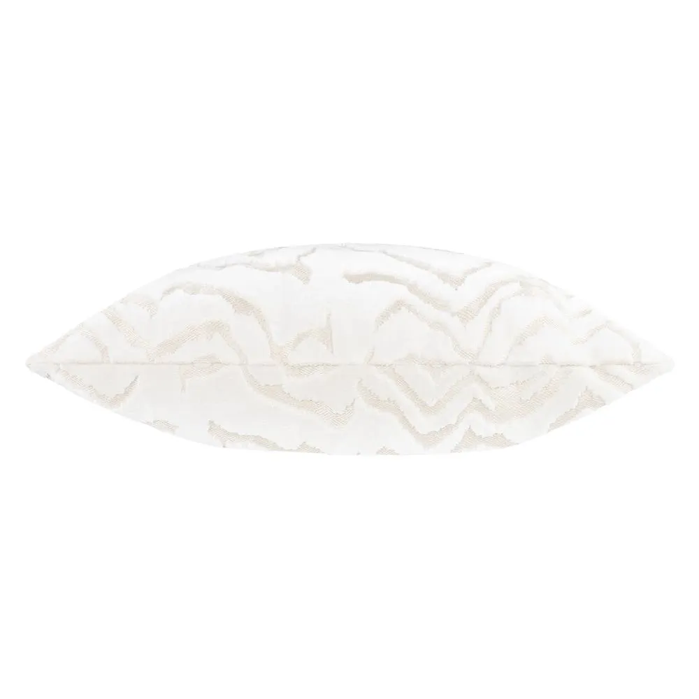Paoletti Tierra Cut Velvet Abstract Cushion in White 3