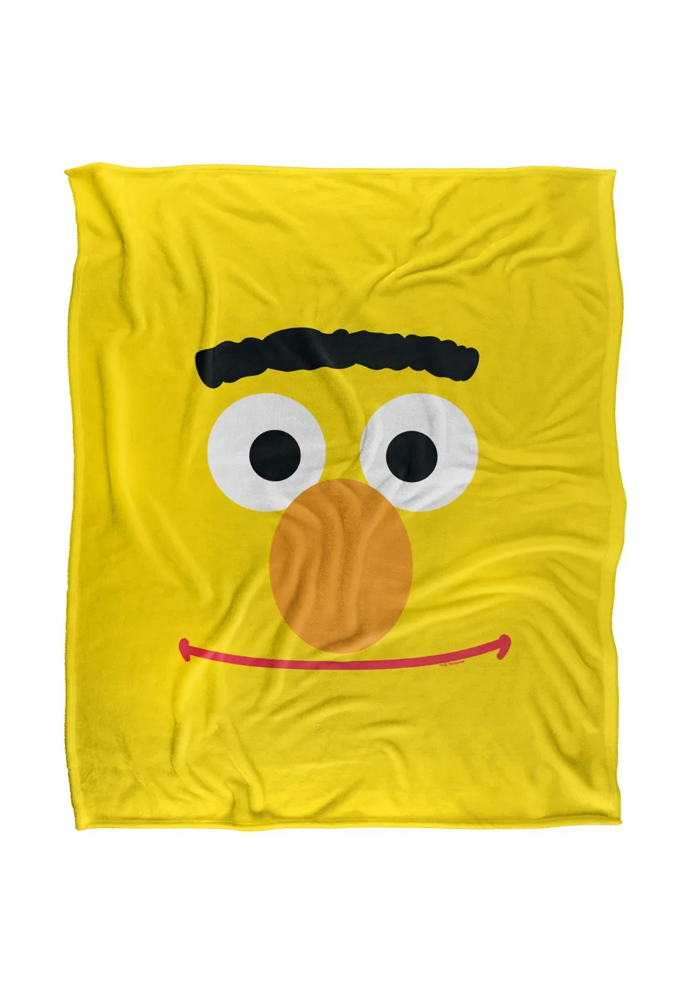 Sesame Street Bert Face Silky Touch Super Soft Throw Blanket 152 X 127 cm in White