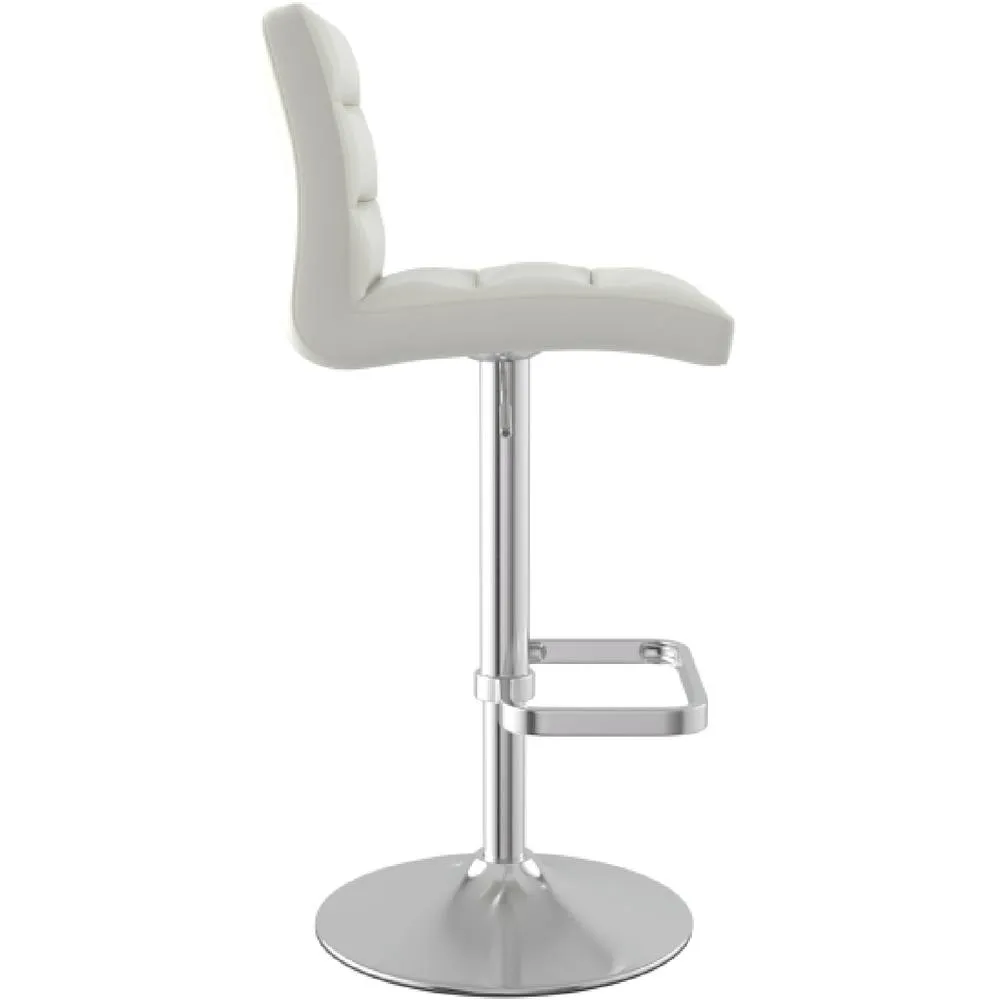netfurniture Swank Brushed Steel Bar Stool With Faux Leather Padded Seat White 4