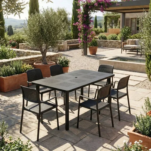 Libeccio 6 Seater Outdoor Dining Set with 6 Bora Chairs 1