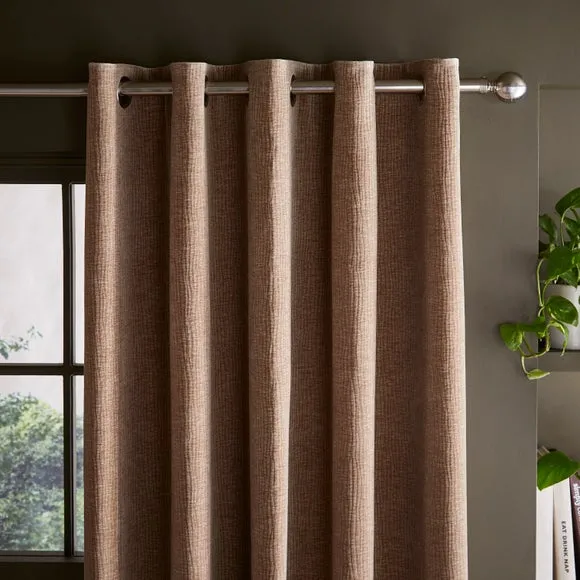 Luxe Textured Chenille Eyelet Curtains 1