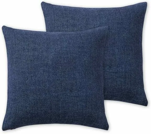 Adra Set of 2 100% Linen Cushions, 50 x 50cm, Indigo Blue