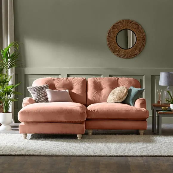 Martha Vintage Velvet Corner Chaise 1