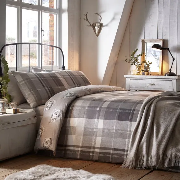 Dream & Drapes Colville Check 100% Brushed Cotton Reversible Duvet Cover & Pillowcase Set