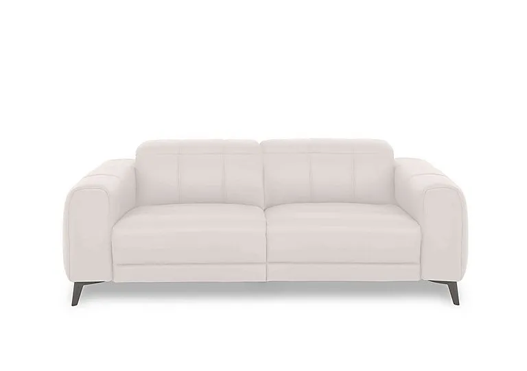 Ezra 3 Seater Leather Sofa - Cotton