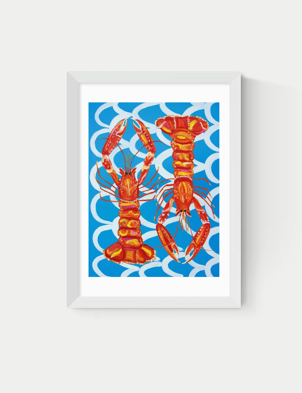 East End Prints Langoustines Framed Art White