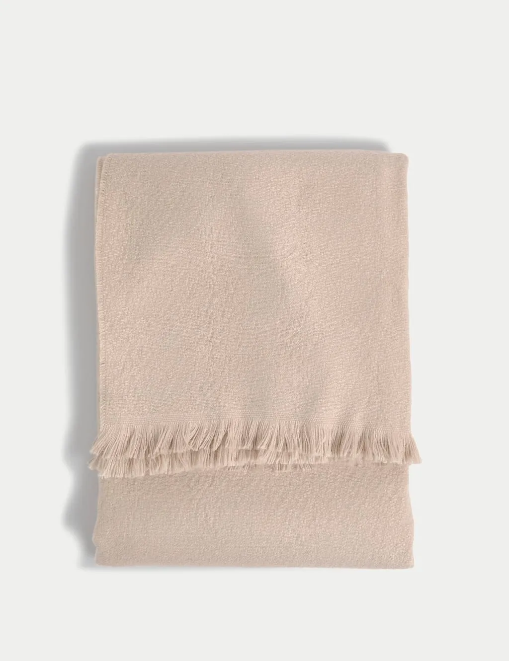 M&S Soft Textured Throw Neutral