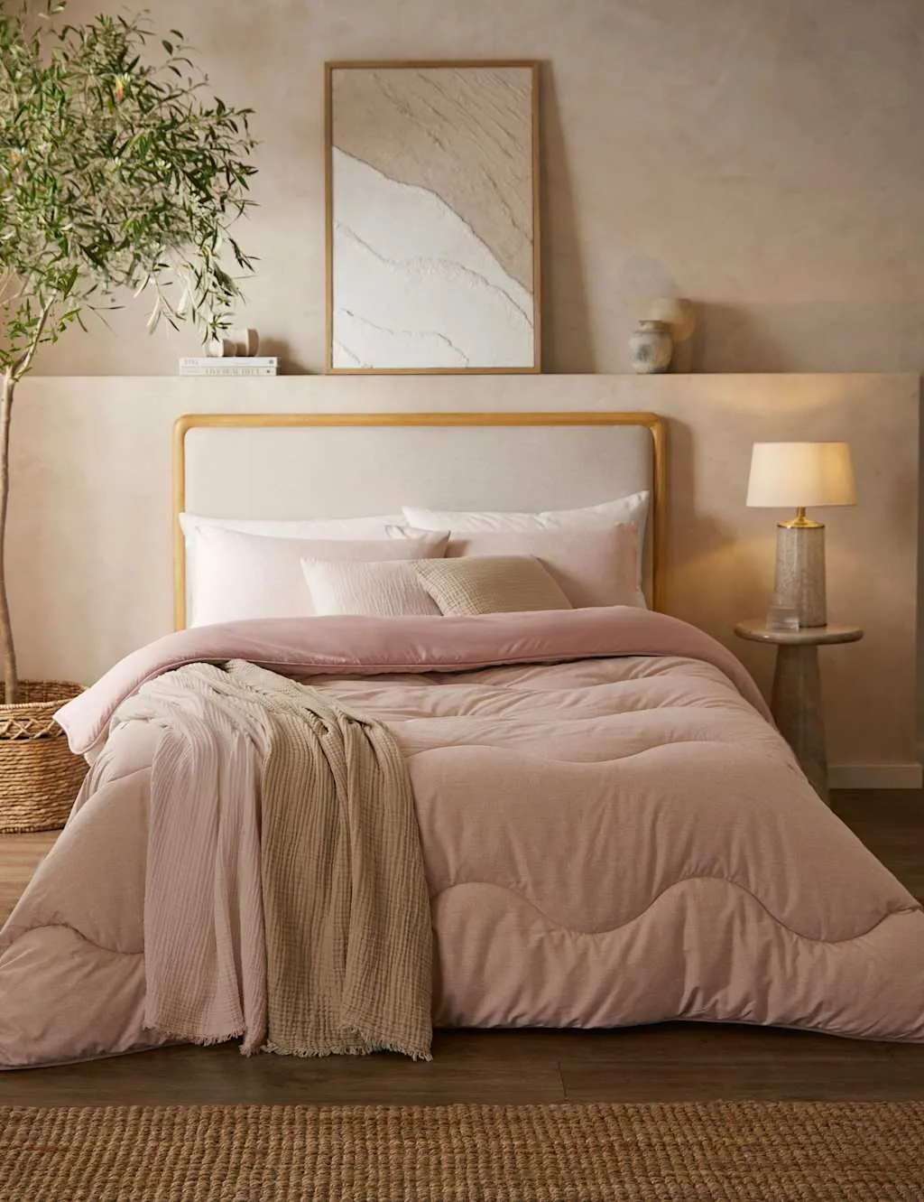 Nightlark Soft Weave 10.5 Tog Coverless Duvet Set Light Pink