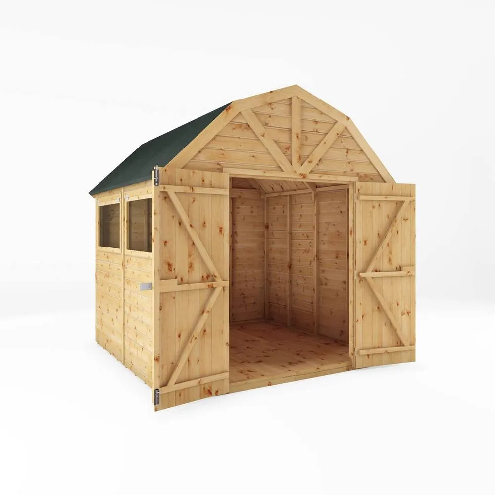 Mercia 8 x 8 Ft Premium Shiplap Dutch Barn Shed - L240.8 x W253.9 x H262.6 cm in Light Brown 2